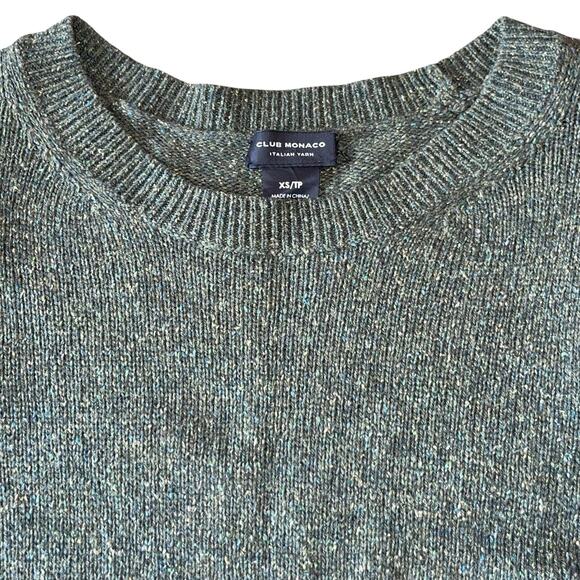 Club Monaco Wool Sweater Dress Ruffle Silk Blend - Picture 6 of 12